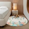 thumbnail image 3 of Summer Beach Round Living Room Rugs 4 ft, Ocean Colorful Coral Shell Seaweed Starfish Linen Washable Area Rug with Non-Slip Sturdy Edge Binding Round Carpet for Entryway Kitchen Bedroom Bathroom, 3 of 9