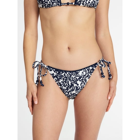 Time and Tru Women's Bead Shell Stitch Tie Swim Bottoms, Sizes XS-XL