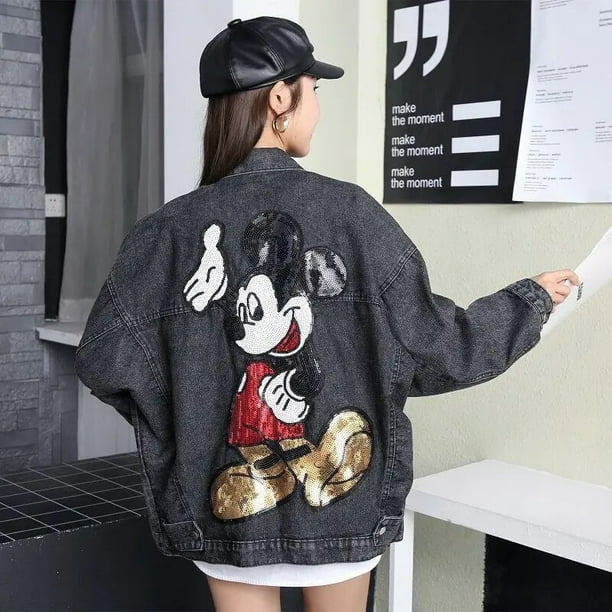 Disney Chaqueta de dibujos animados de Mickey Mouse para mujer abrigo Vaquero de algodon Parkas de invierno Walmart en linea