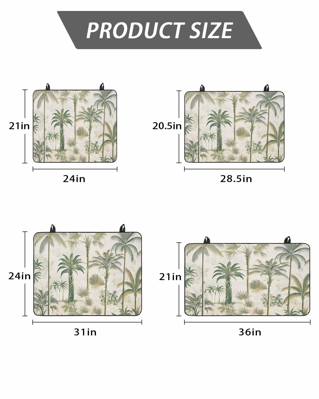 Stove Top Covers for Electric Stove, Palm Tree Glass Stovetop Cover Protector, Sage Green Tropical Nature Plant Watercolor Induction Cooktop Protector Oven Mat for Kitchen Countertop 24"x21"