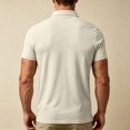 thumbnail image 7 of hoksml Men's Short Sleeve Collared Shirt 3 Button Collared Solid Breathable Regular Fit Golf Top for Business Daily Vacation Casual Wear, 7 of 7