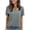 Gray-blouse, variant on AnuYalue Color Block T-Shirts for Women Low Cut V Neck Summer Short Sleeve Tops Loose Fit Casual Tunic Blouses