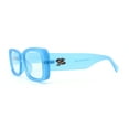 thumbnail image 3 of Frost Neon Glo Mod Fashion Rectangular Clout Plastic Sunglasses Blue, 3 of 4
