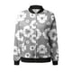 thumbnail image 3 of Gibobby Chaquetas y abrigos holgado moda Abrigo suelto para mujer, cuello Rojoondo, cremallera, manga larga, chaqueta clásica con estampado Floral, Top informal, prendas de vestir diarias (Gris, M), 3 of 5