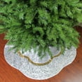 thumbnail image 2 of Northlight 48" Silver and Gold Flourish Swirl Christmas Tree Skirt with Scalloped Trim, 2 of 2