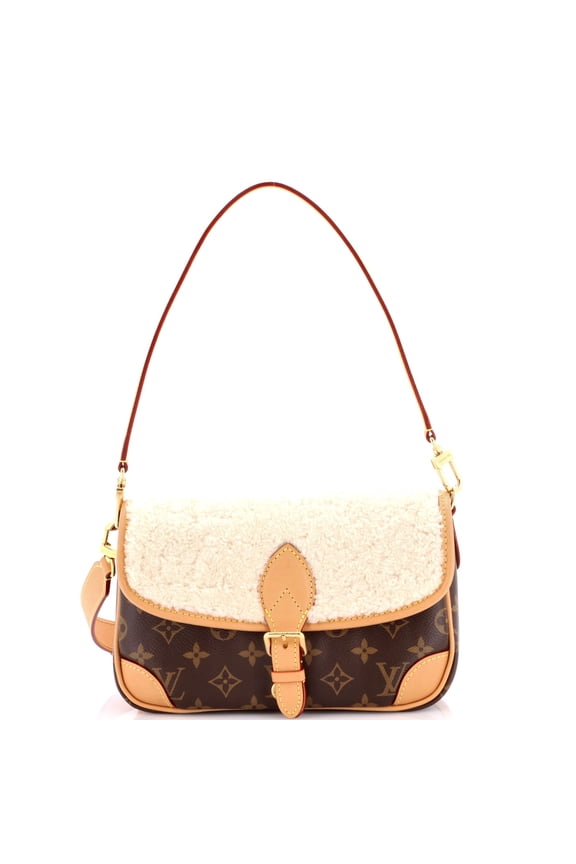 Pre-Owned Diane NM Handbag Monogram Canvas with Shearling By Rebag