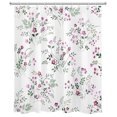 thumbnail image 2 of Rustic Green Leaf and Purple Wildflower Shower Curtain Country Flower on White Background Shower Curtain Waterproof Spring Autumn Shower Curtain Bathroom Decor with 10 Hooks, 60x72 Inches, 2 of 5