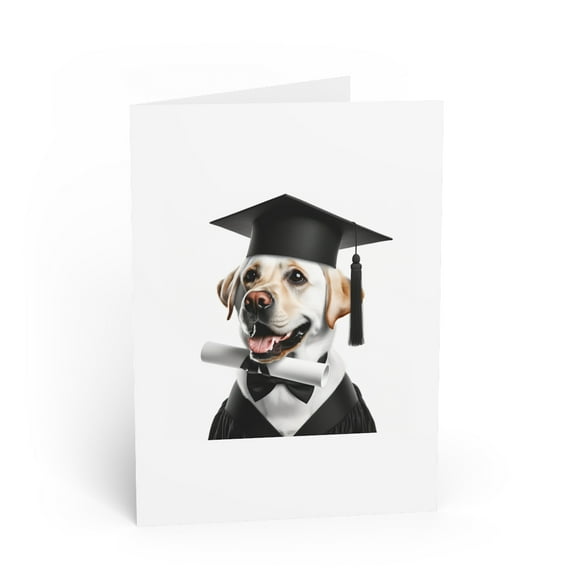 DistinctInk Greeting Card / Note Card - Labrador Retriever Graduation - PACK of 1