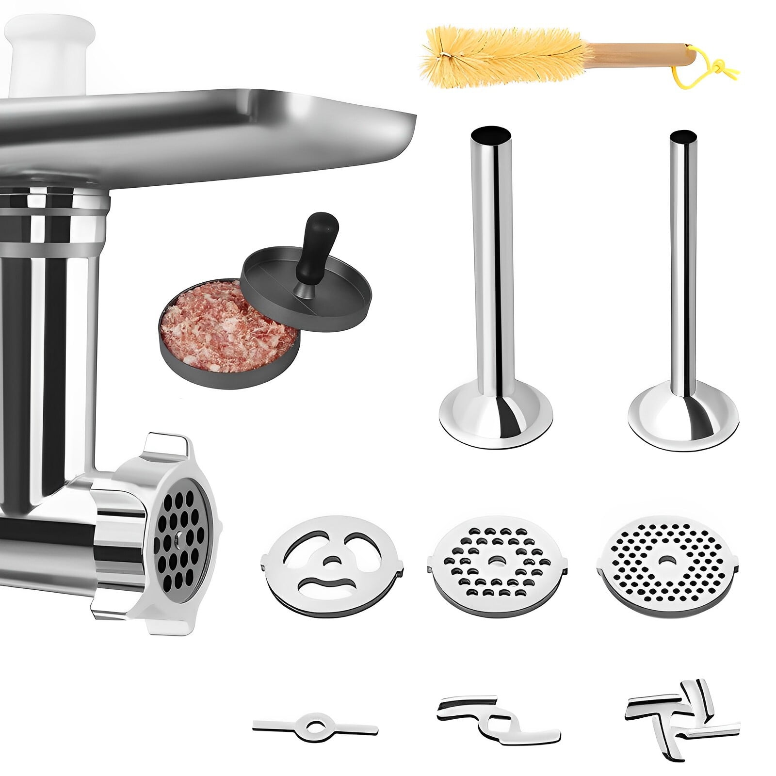 Metal Food Grinder Attachment, Metal Meat Grinder for KitchenAid Stand