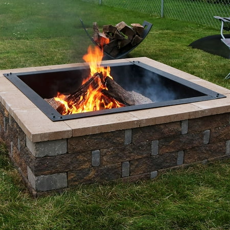 Sunnydaze Large Square Fire Pit Ring Insert Diy Firepit Rim Liner