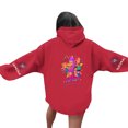 thumbnail image 3 of Pop cazadora para niña Demon Hunters Unisex Printed Anime Print Long-Sleeved Hooded Sweatshirt （Red）, 3 of 4