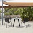 thumbnail image 4 of Armen Living Sydney and Snack 3 Piece Outdoor Patio 36" Dining Set in Black Eucalyptus Wood and Black Rope, 4 of 7