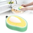 thumbnail image 2 of Plastic Mango Shape Scour Pad, Thick Dishcloth For Kitchen Pot, Fruit Design Cleaning Sponge, 2 of 9