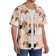 thumbnail image 2 of Goofa Beagle Dog On Brown Printed Men's Casual Short-sleeved Shirt,Lightweight Breathable Button-down,Summer Casual men's top,Versatile Fashion shirt-Small, 2 of 7