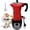 Red, variant on Aluminum Electric Moka Pot 3-6 Cup 270ml Express Coffee Maker Stovetop Espresso Portable Coffeemaker Italian Classic Brewing Greca Cafe Mocha with Removable Base and Overheating Protection Machine