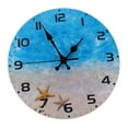thumbnail image 5 of IBASETOY Large Outdoor Wooden Wall Clock Beach Style Mute Decor for Home Living Room, 5 of 8