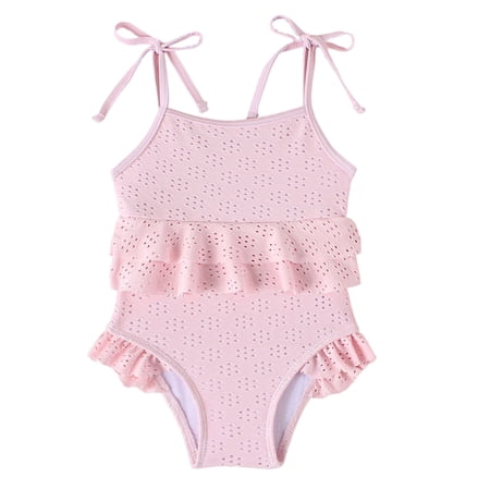 MEZZALL Girls Hawaiian Summer Swimwear Tops Fashionable Lace Sleeveless Tank Cute Baby Toddler Beachwear Beach Vacation Swimwear