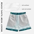 thumbnail image 5 of Teal Tropical Leaf Pattern Boys' Swim Trunks Beach Pool Shorts Quick Dry Soft Fabric Classic Fit, 5 of 8