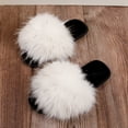 thumbnail image 4 of Wensltd Women Slippers Fluffy Slippers Open Toe Flat House Slippers Slip On Indoor Daily White, 4 of 9