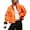 Orange, variant on Women's Sherpa Fleece Cropped Jacket Fuzzy Warm Coat Button Down Outwear with Pockets