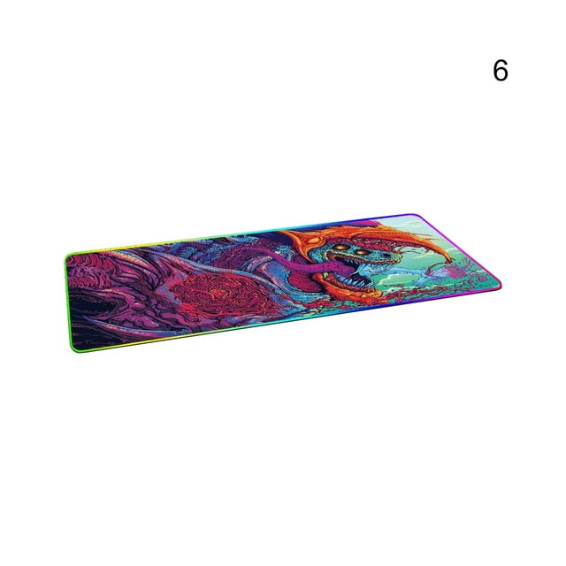 LED RGB Backlight Map Snow Lion Light Pattern Desktop Gaming Mouse Pad Cushion - 2,40cm x 90cm
