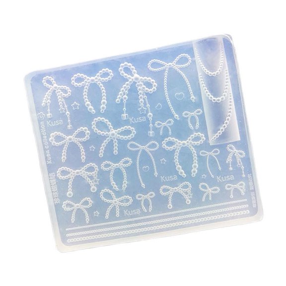 3D Baroque Pearl Nail Mold Multiple Shapes Heart Shaped, Star, Shell, Starfish,Bowknot Shaped Pearls Charm Silicone Nails Molds Accessories for DIY Nailart Manicure