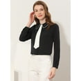 thumbnail image 4 of INSPIRE CHIC Chemisier à Col Claudine pour Femmes, Noir G, 4 of 4