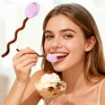 thumbnail image 4 of PRETXORVE Colorful Transparent Glass Coffee and Dessert Spoons Arched Wave Handles High-Profile Flatware, 4 of 6