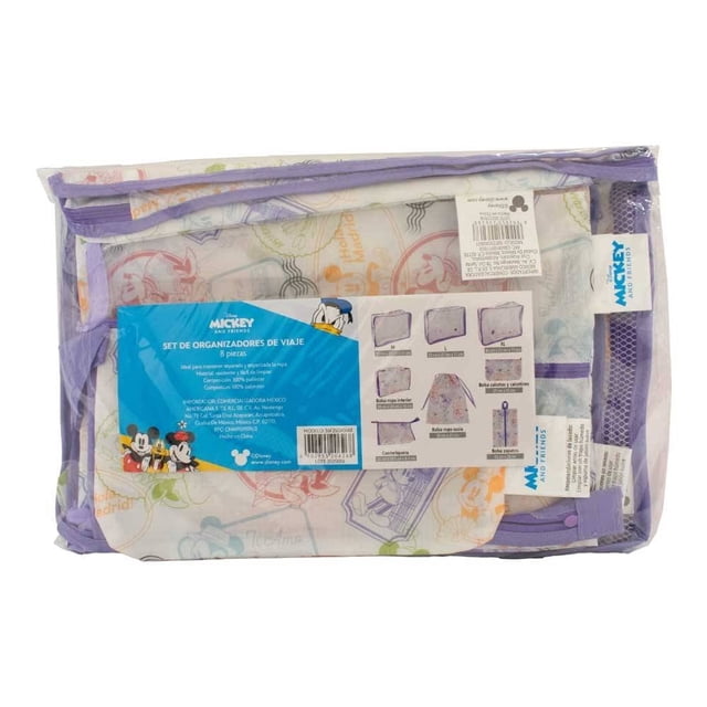 Organizadores Disney Micky Mouse Asa Cierre Transparente 8 Piezas