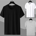 thumbnail image 4 of Fashion Men Round Neck Solid Short Sleeve Shirts Casual Slim Fit T Shirt Tee Top, 4 of 7