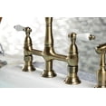 thumbnail image 4 of Kingston Brass KS1273PLBS Heritage Bridge Kitchen Faucet with Brass Sprayer, Antique Brass, 4 of 5