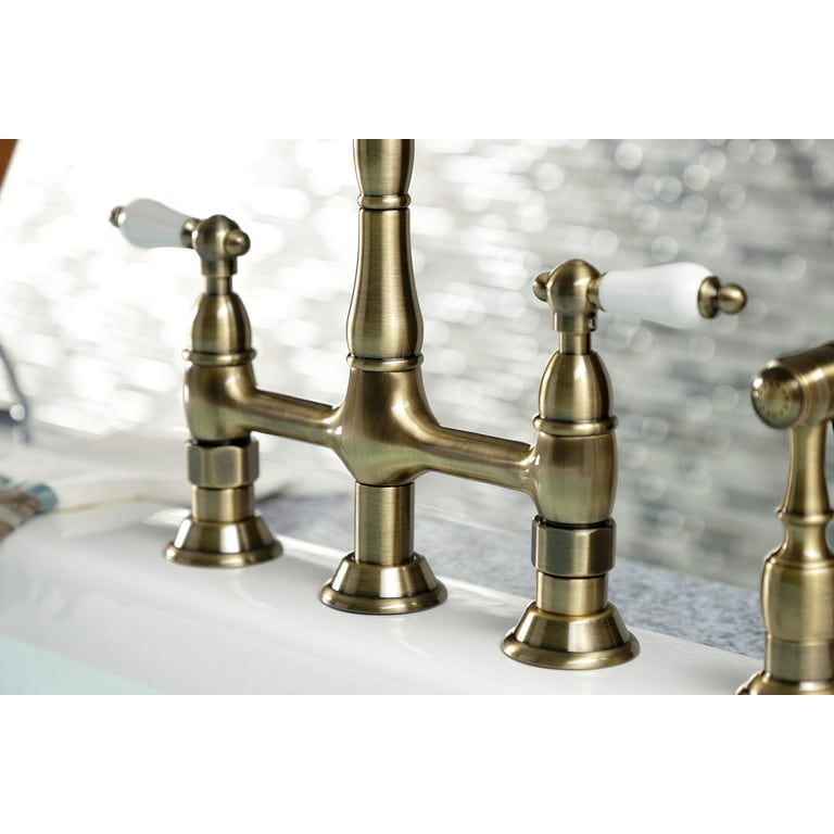 Kingston Brass KS1273PLBS Heritage Bridge Kitchen Faucet with