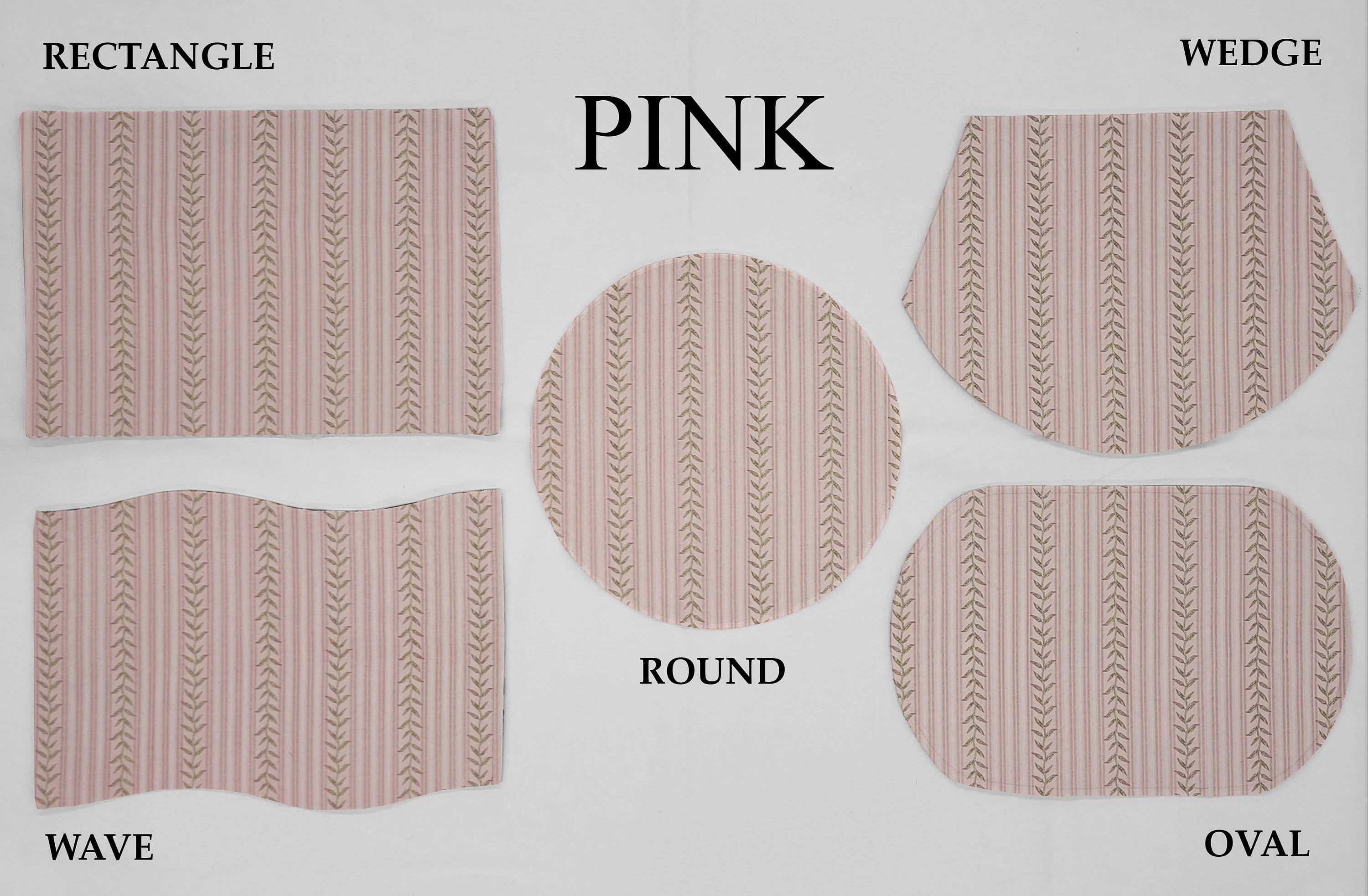 Striped Vines Placemats by Penny's Needful Things (Wedge - Set of 4) (Pink)