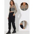 thumbnail image 2 of Unique Bargains Women's Crop Bomber Casual Lightweight Zip Up Jackets L Gray, 2 of 5
