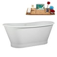 thumbnail image 2 of 67" Streamline B-464-202-PBR Soaking Matte White Freestanding Tub and Tray With Internal Drain in Polished Brass, 2 of 10