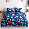 thumbnail image 1 of Juego de fundas de edredón con estampado de dinosaurio  ropa de cama de tamaño King  suave  agradable para la piel  260x230, 1 of 7