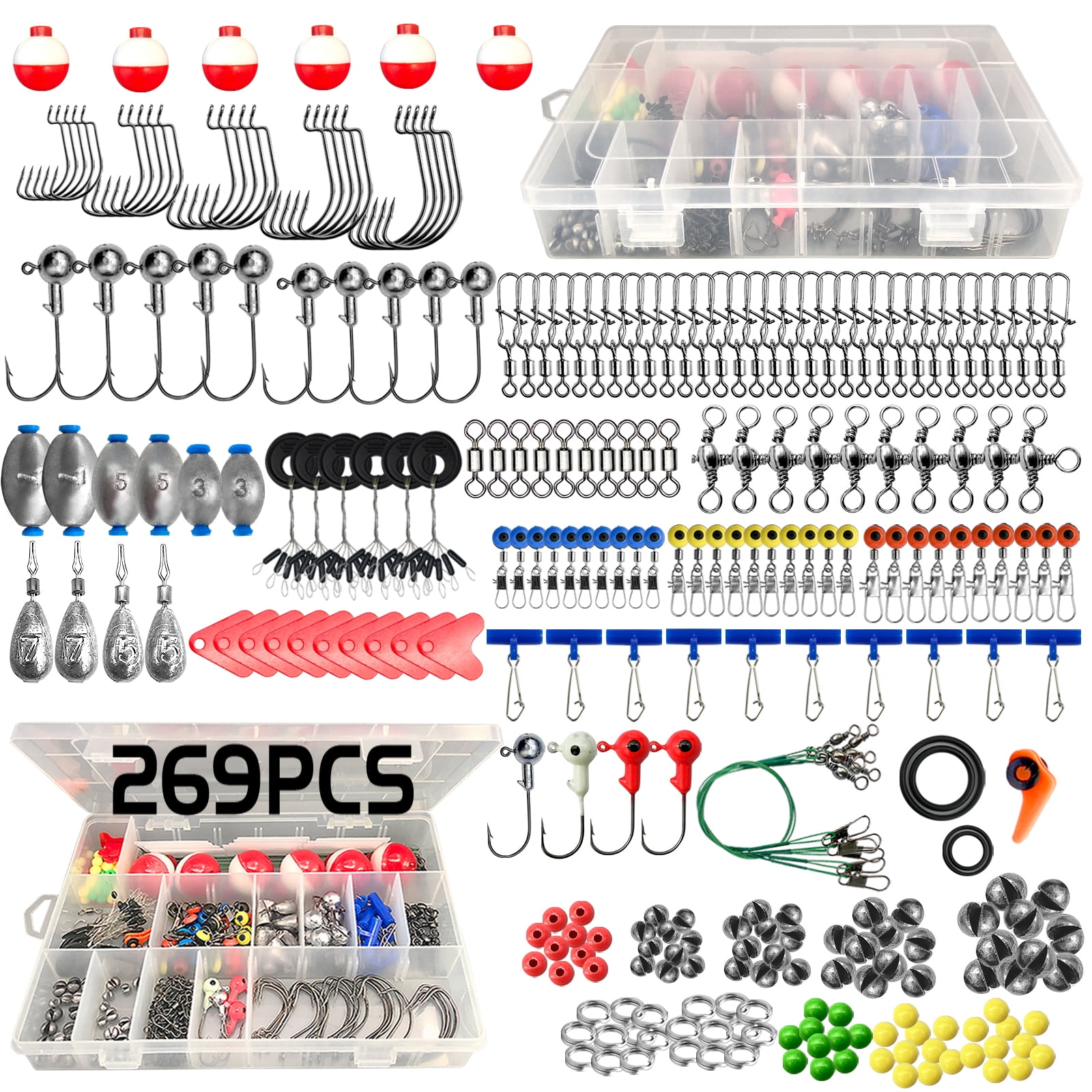 187/269pcs Fishing Accessories Kit Set Including Tackle Box