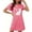 Hot Pink, variant on Aobny Thin Fancy Nightgowns for Women's Black Cat-Print Sleep Dresses Crew Neck Short Sleeve Short Adults Tops for Gift