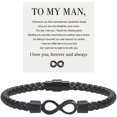 thumbnail image 1 of mi hombre, pulsera de cuero infinito, regalos para marido de esposa, te amo para siempre y siempre, pulsera para novio, aniversario, cumpleaños, Navidad, padres G, 1 of 1