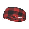 thumbnail image 2 of Uemuo Red Black Plaid Printed Sports Headbands for Men Women,Moisture Wicking Workout Headband, Sweatband Headbands,Non-slip Workout Gym Yoga Headband, 2 of 9