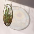 thumbnail image 4 of Stained Glass Window Hanging,Green Cactus Purple Flowers Suncatcher Diamond Glass Panel Sun Catchers Decor for Birthday for Women, Men, Wife, Aunt, and Mom, Stained Glass Ornament, 4 of 6