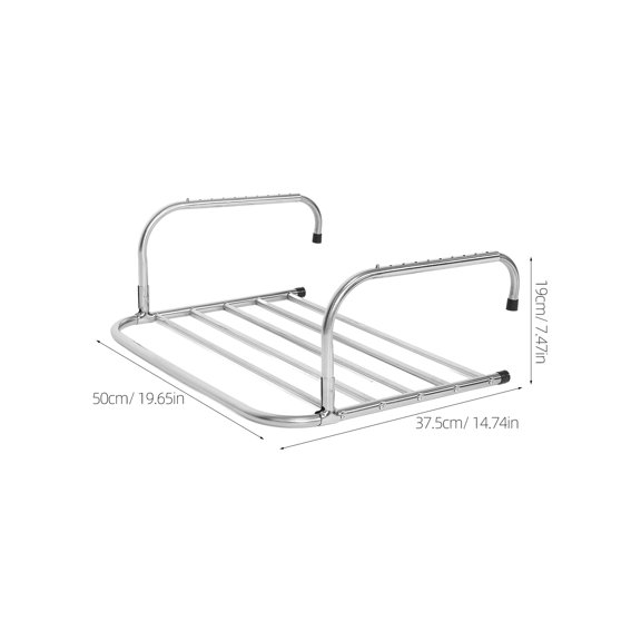 DEEPCRAFF 1Set Foldable Clothes Drying Rack Stainless Steel Wall Mount Drying Racks for Laundry Silver 19.7X14.8X7.5in