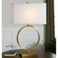 thumbnail image 2 of Uttermost Lampe de Table Ronde en Métal Duara en Laiton Brossé Plaqué/blanc, 2 of 7