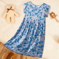 thumbnail image 2 of KPOPLK Toddler Girl Summer Dress Outfits Cute Embroidered Sundress Dresses Clothes for Girls 18 24 Months 3T 4T 5T 6T(2-3 Years,Blue), 2 of 8