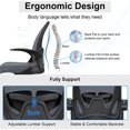 thumbnail image 2 of Primy Ergonomic Office Chair Desk Chair with Adjustable Lumbar Support(Dark Grey), 2 of 6