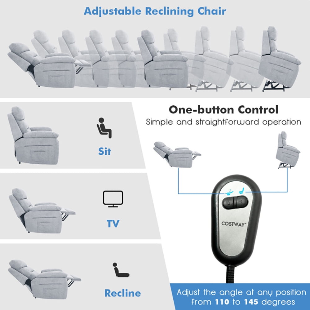 Finihen Electric Power Lift Relax Sofa Recliner Chair, Power Lift Recliner Sofa with Side Pocket and Remote Control, for Elderly, for Living Room, Bedroom, Gray Finihen Electric Power Lift Relax Sofa Recliner Chair, Power Lift Recliner Sofa with Side Pocket and Remote Control, for Elderly, for Living Room, Bedroom, Gray