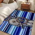 thumbnail image 4 of 2.7'x5' Area Rugs, Vintage Anchor Nautical Indoor Outdoor Area Rug for Living Room Bedroom, Coastal Blue Striped Washable Bathroom Rugs Kitchen Floor Carpet Mats Home Decor Aesthetic, 4 of 8