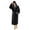 Black/Dark Grey Hooded, variant on U2SKIIN Mens Fleece Robe with Hood, Mid Length Plush Shawl Collar Two Tone Bathrobe,(Black/Dark Red, S/M）