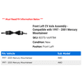 thumbnail image 2 of Front Left CV Axle Assembly - Compatible with 1997 - 2001 Mercury Mountaineer 1998 1999 2000, 2 of 2