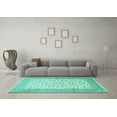 thumbnail image 3 of Ahgly Company Machine Washable Indoor Square Persian Turquoise Blue Traditional Area Rugs, 4' Square, 3 of 4